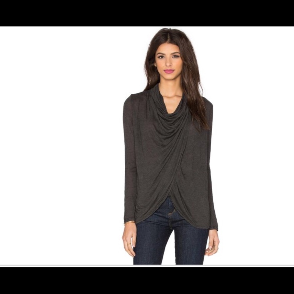 Blue life fit cowl neck top